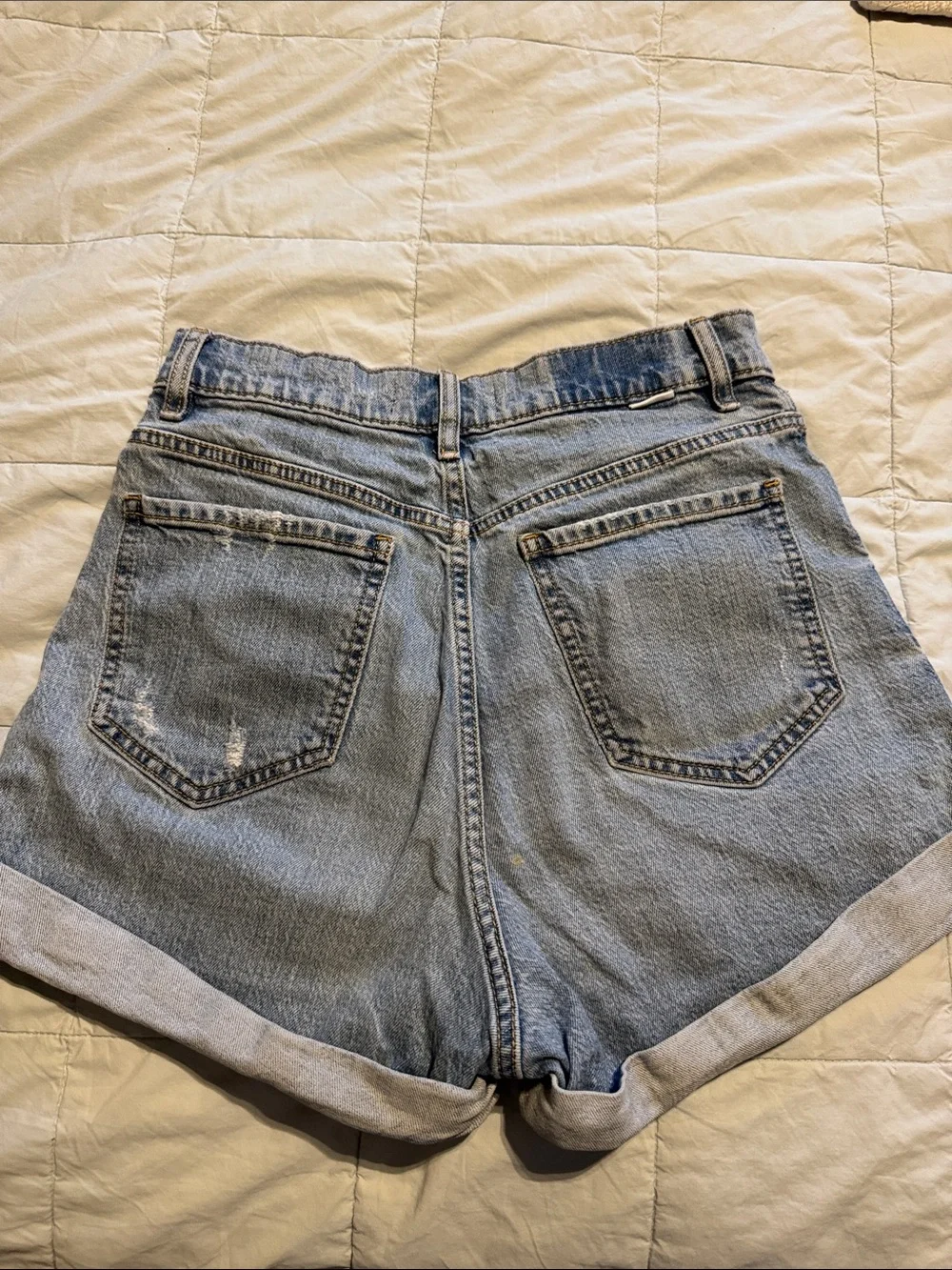 Daze button fly Distressed Denim Shorts